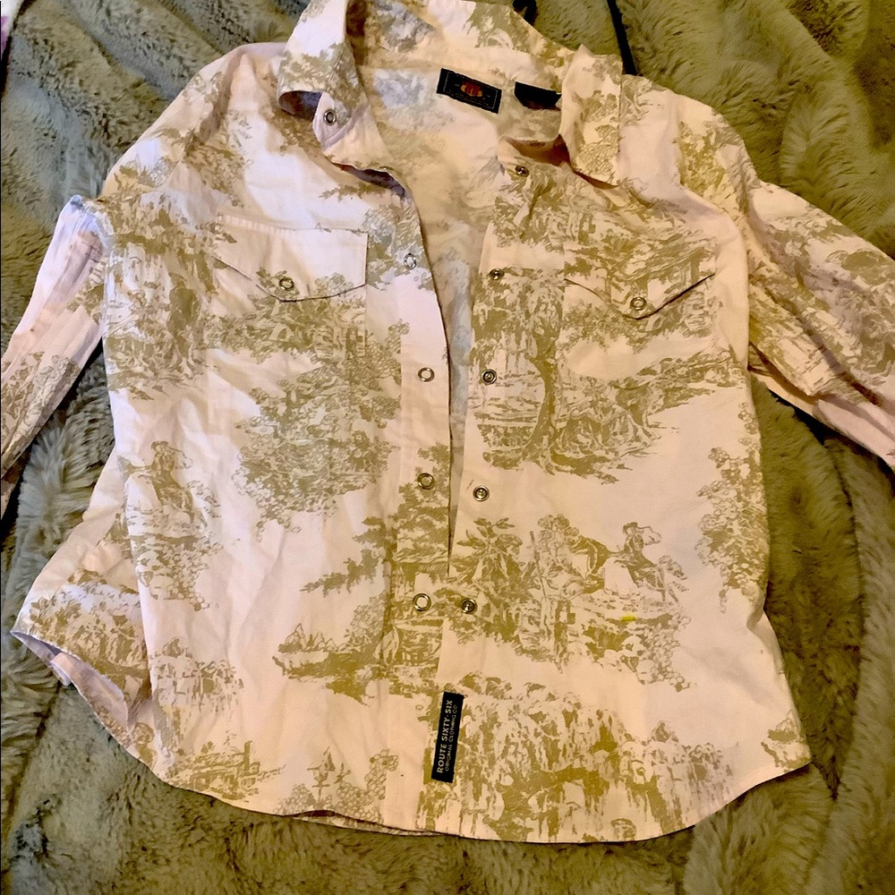 Route 66 vintage button up